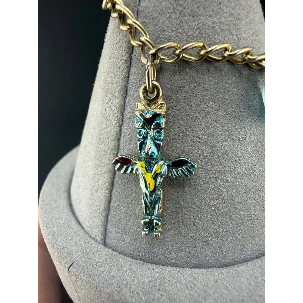 Vintage Souviner Charm Bracelet‎ Gold Tone Glacier Bay Alaska 6